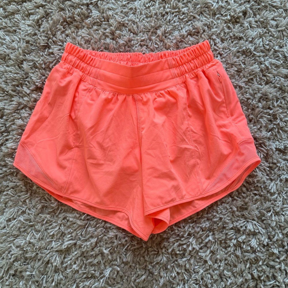 Lululemon Athletica Bright Coral Athletic Shorts